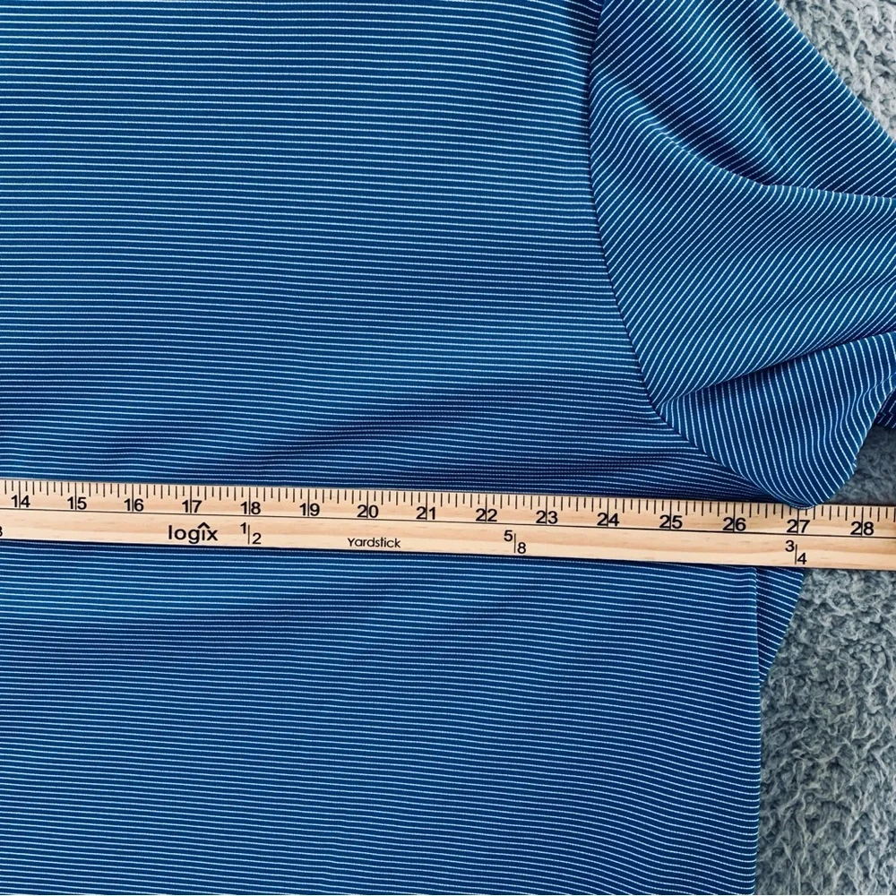 Adidas‎ Golf Polo Shirt Men's Short Sleeve Striped Blue Size 2XL